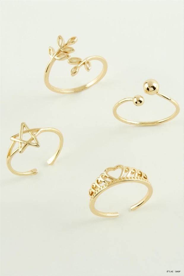 Ilkestor Mixed Luxury Steel Joint Ring 1 (11110) Piece Yellow