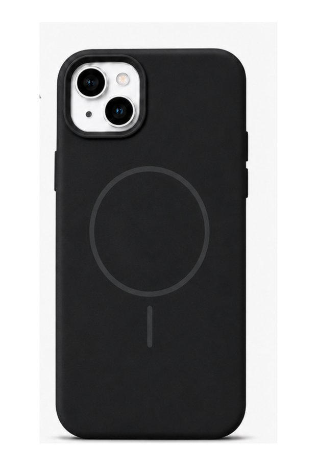 iPhone 13-14 Compatible Magsafe Case Black Anti-Fingerprint and Stain-Resistant Easy to Wipe Soft Touch Silicone Phone Case