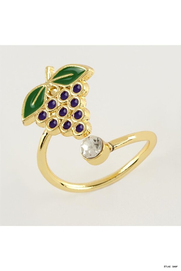 Ilkestor Grape Enamel Stone Joint Ring 1 (22614) Piece Yellow