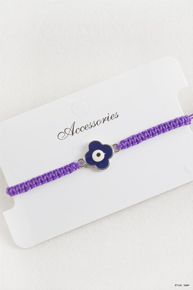 Ilkestor Floral Macrame Braided (20558) Bracelet Purple