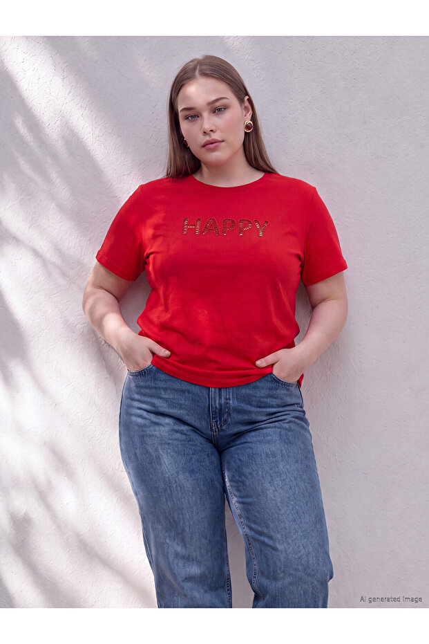Trendlucky Plus Size Embroidered 100% Cotton Blouse with Difference