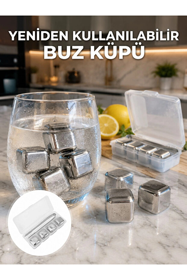 Stainless Metal Ice Cube Set with Quick Cooling Feature New Generation