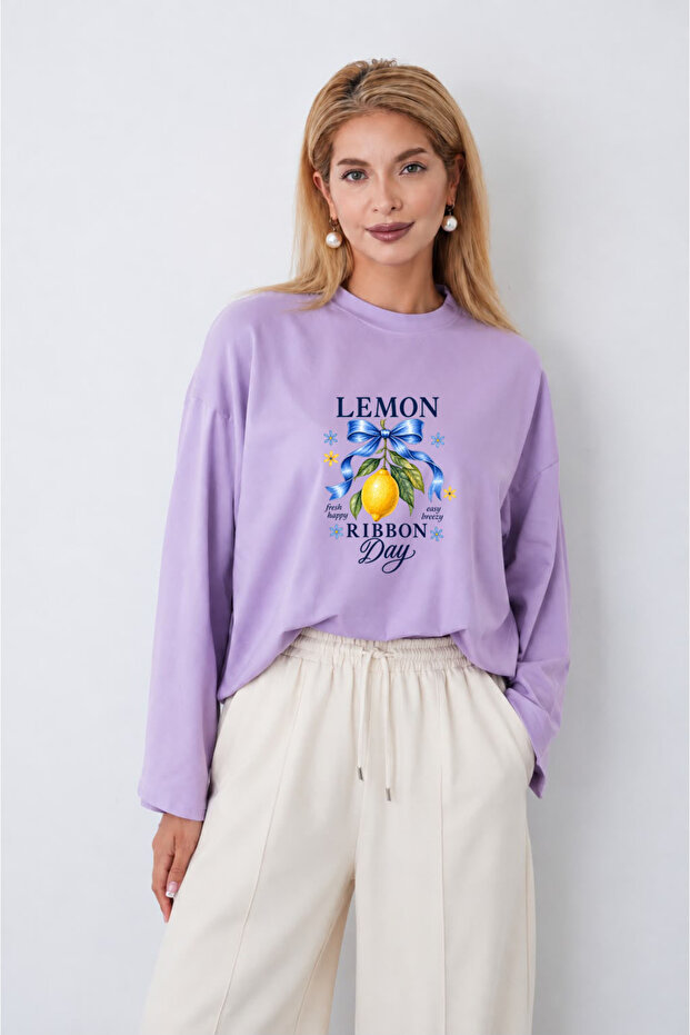 Lemon Printed Long Sleeve Body Suitable for Hijab Wear