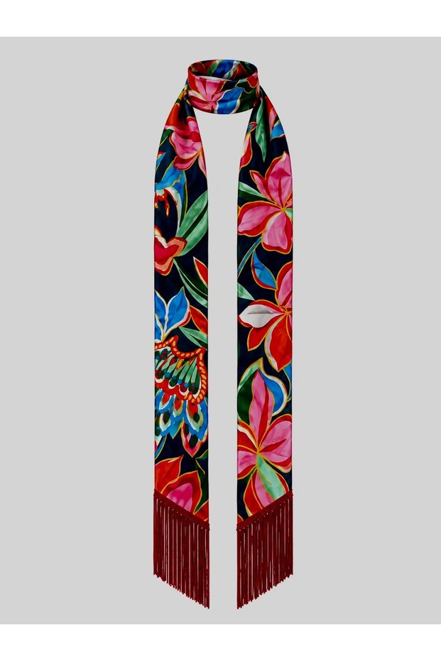 Tasseled Patterned Scarf