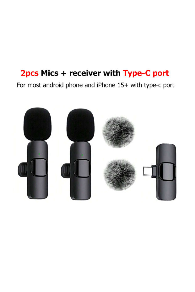 2mic Black New Pink K60 Plug and Play Wireless Lavalier Microphone Portable MINI Wireless MIC For Sm