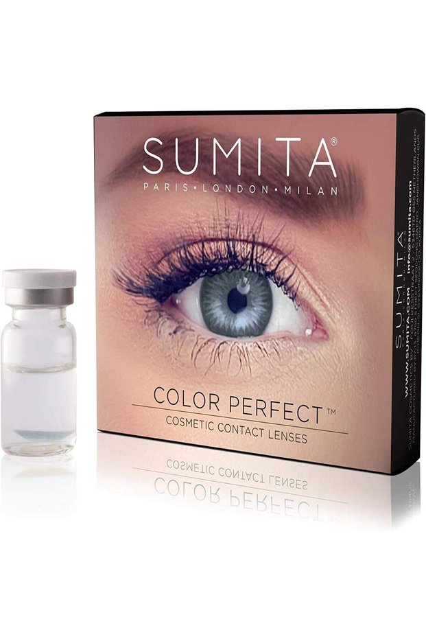 Color Perfect Cosmetic Contact Lenses, Multi Functional, Daily Use, Protects Harmful Vision, UV Lights, Disposable Contact Lenses, #8712, Sterling Gray