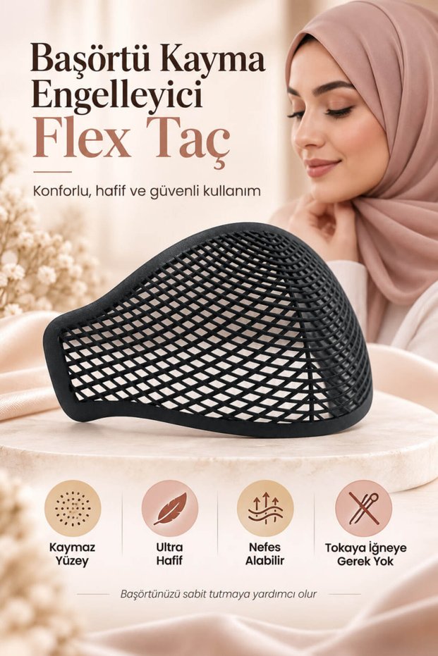 Headscarf Slip Prevention Flex Crown Breathable Flexible Non-Slip Under-Hair Hair Fixing Device