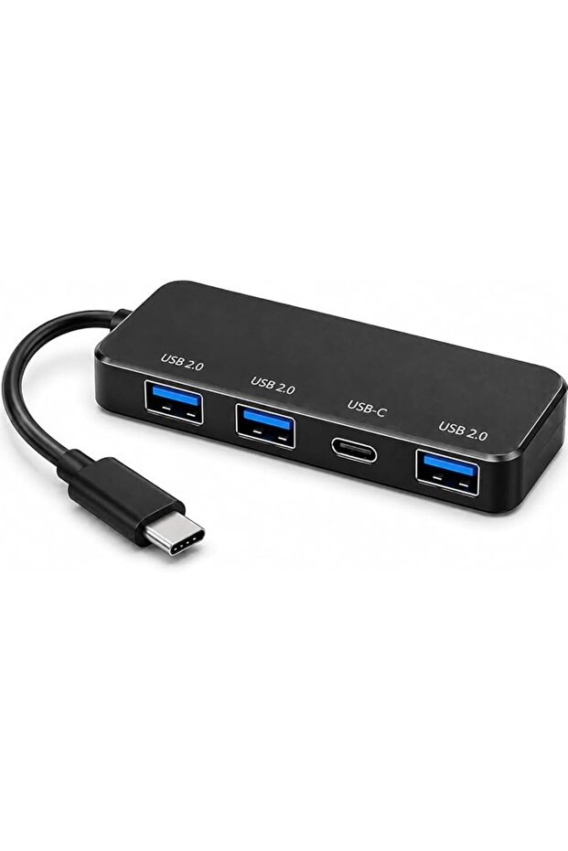 موزع USB C متعدد المنافذ 4 في 1، 3 منافذ USB-A ومنفذ USB-C واحد، مصنوع من الألومنيوم، مناسب للابتوب والتابلت