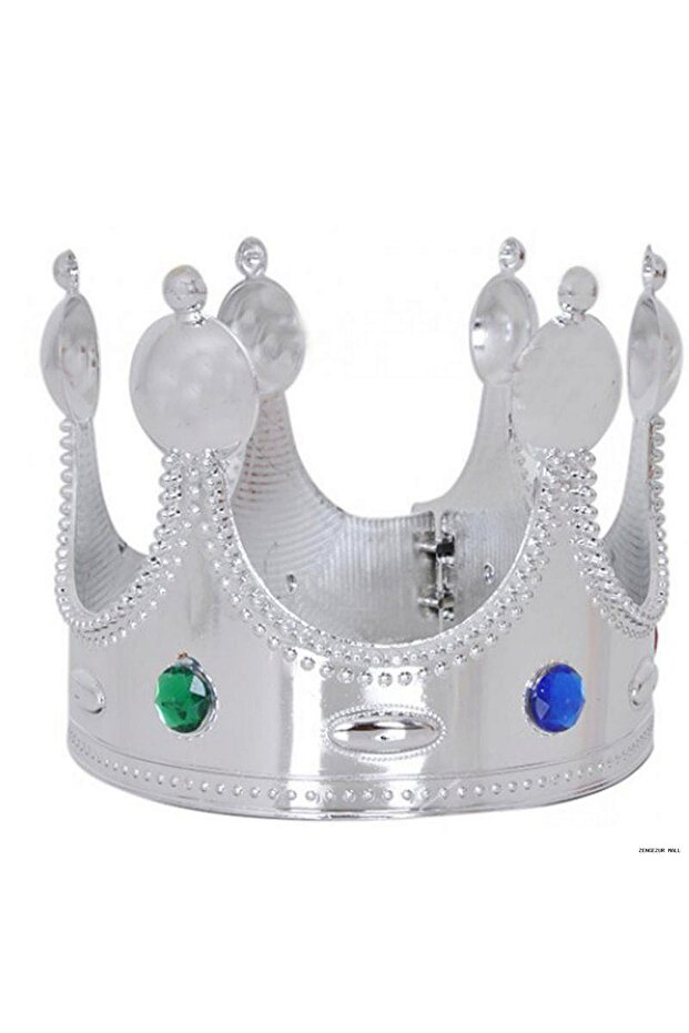 Zngzrmll Plastic King Crown Silver Color Adult (124414) 55 cm