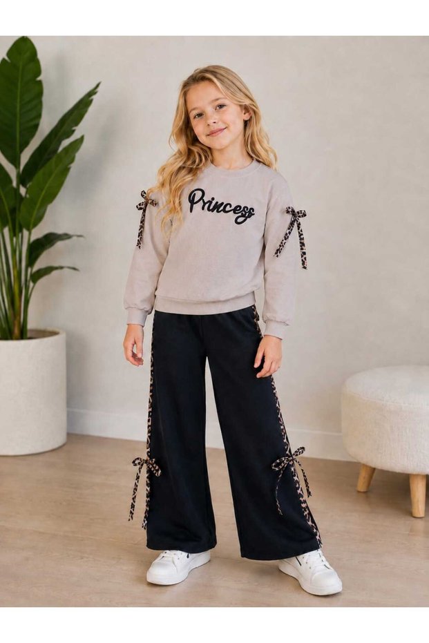 Girl's Princess Embroidered Wide-Legged Top and Bottom Set