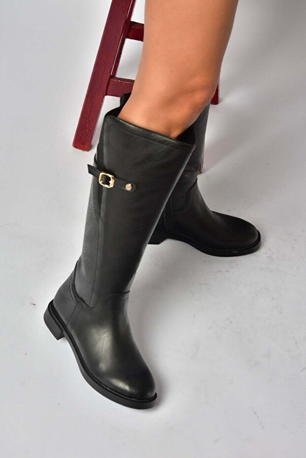 Z973552209 Black Flat Sole Women's Boots
