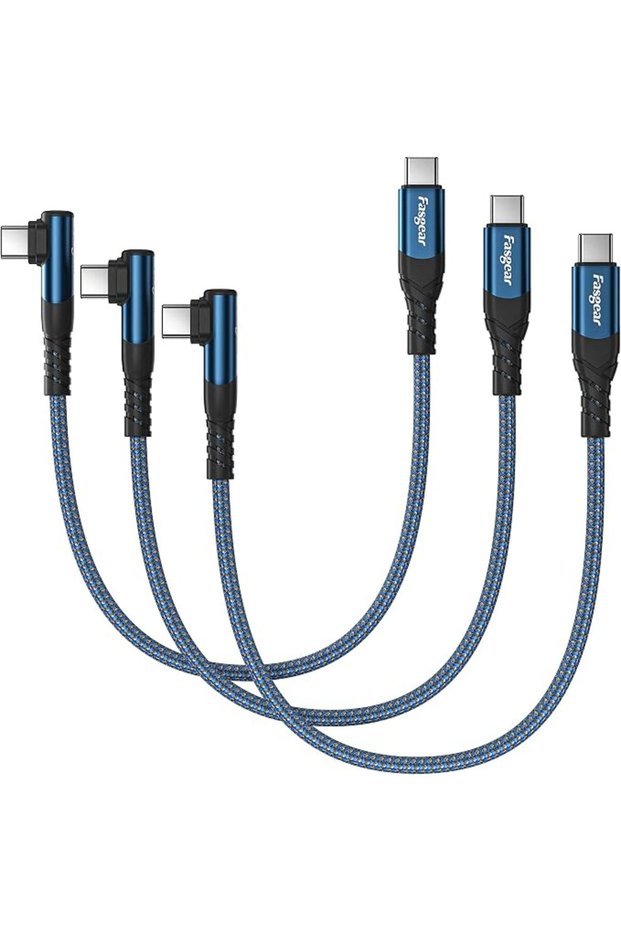 USB C to USB C Cable, 3 Pack 60W Type C Cable (1ft, Blue)