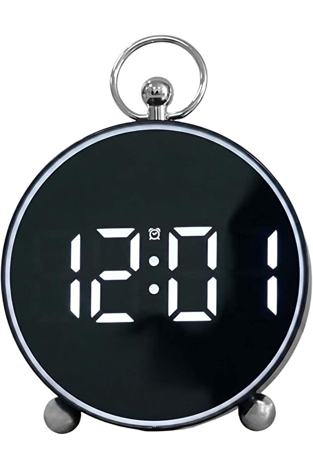 8025-White Electronic Digital Alarm Clock, Dimmable Double Alarm USB Charging Clock for Bedsid