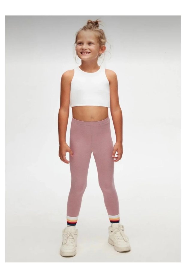 Girl's Seasonal Long Tights - Dusty Rose