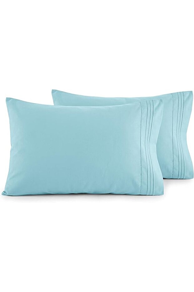 طقم أغطية وسائد فاخر فائق النعومة من قطعتين، 1500 خيط، جودة مصرية، من الألياف الدقيقة