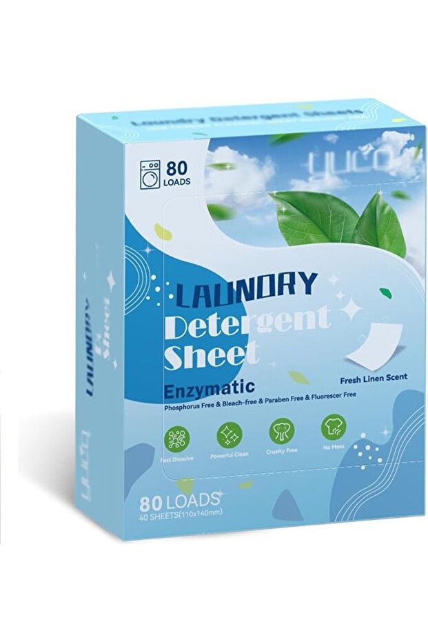 Laundry Detergent Sheets, 40 Count Eco-Friendly Dissolvable Laundry Soap Sheets, Hypoallergen