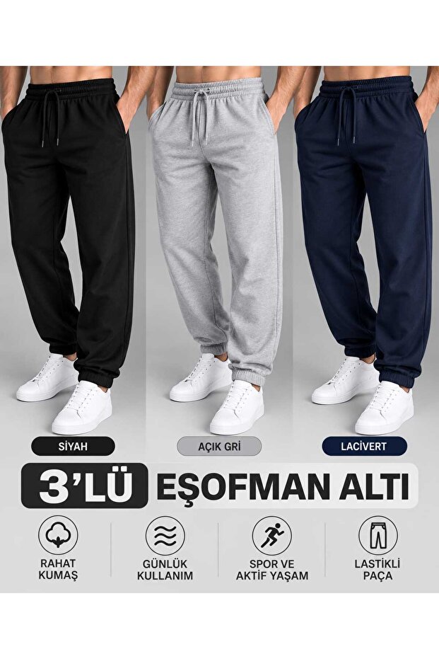 3 lü set erkek eşofman altı