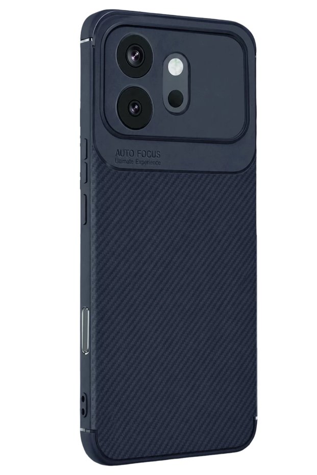 Huawei Honor 600 Compatible Auto Focus Carbon Cover - Navy Blue