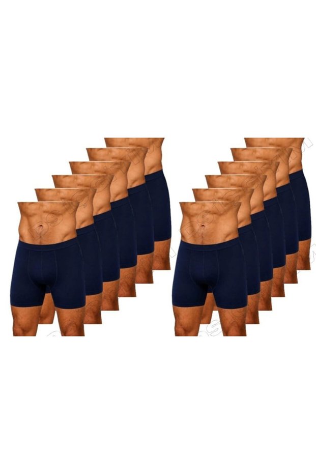 323 Men's Bamboo Lycra Dark Blue Boxer Shorts 12 Pieces