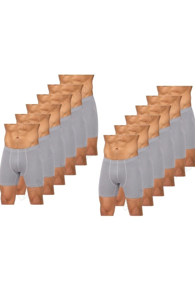 322 Men's Bamboo Lycra Gray Boxer Shorts 12 Pieces