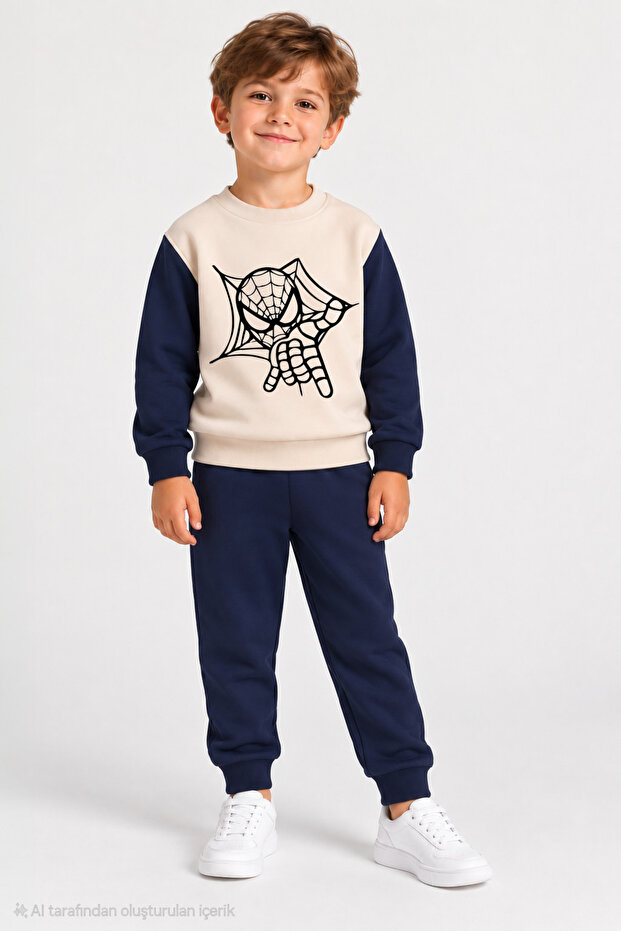 Boy's Top and Bottom Set Spider Laci Is Seasonal, 100% Cotton