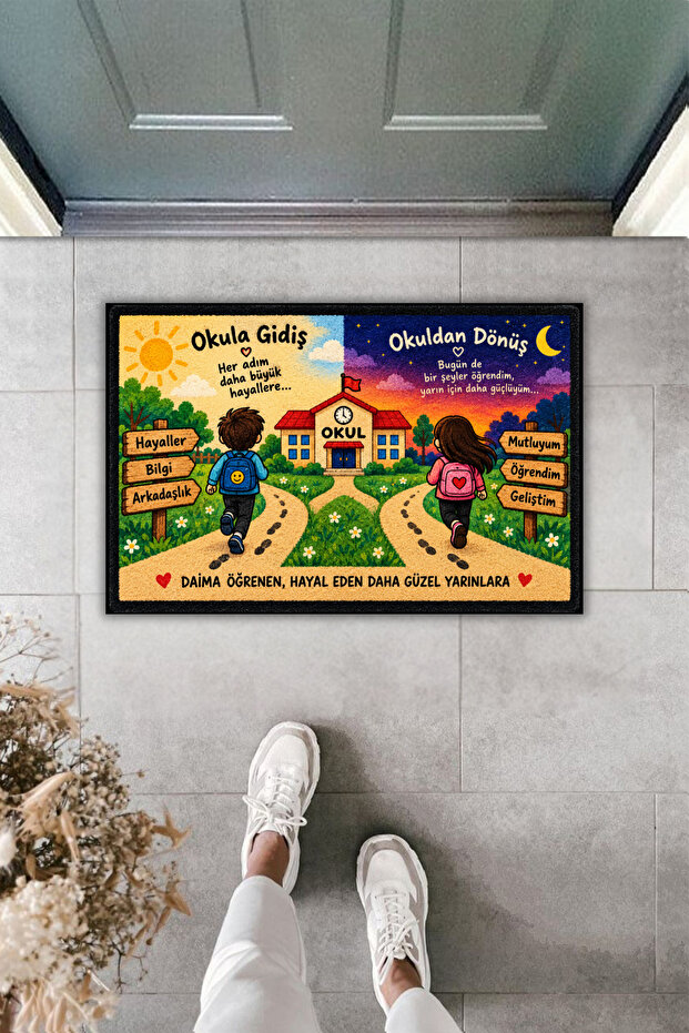 Back to School Children's Mat – Digital Printed Educational Design Door Mat 70X45 cm