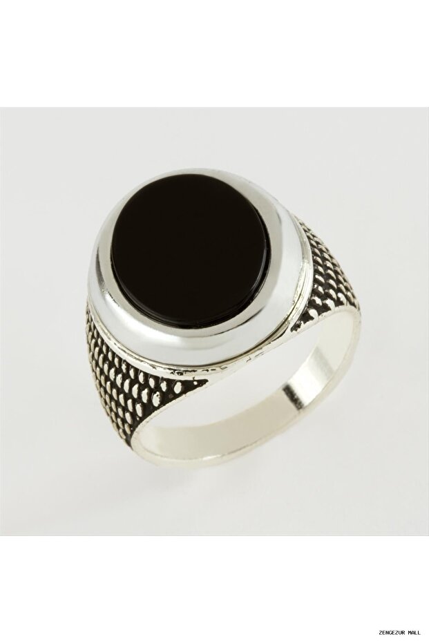 Zngzrmll Round Metal Men's Ring Silver (00625) Color 20