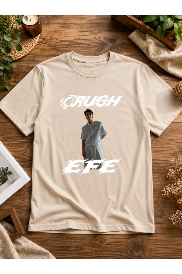 Unisex Regular Fit Crush Arda Efe Mi̇lan Mi̇raç Bariş Oğuzhan Batu Special Design Printed Cotton Combed T-Shirt Tshirt