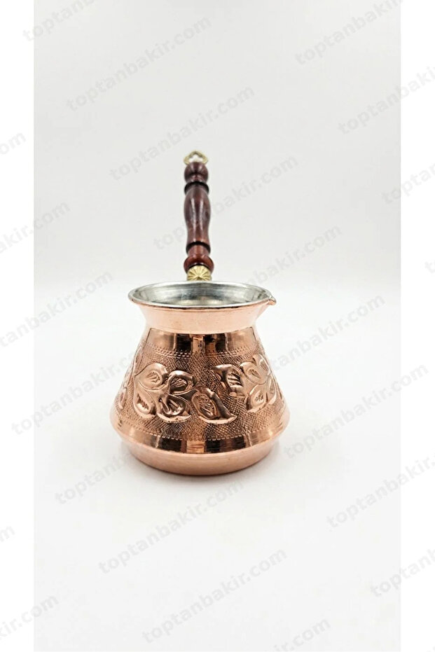 Copper Studded Coffee Pot (Wooden Handle, Serves 4)