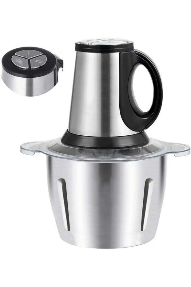 Electric Food Chopper 2L Stainless Steel Bowl | 500W Motor | 4 Stainless Steel Blades | 2-Speed Food Processor for Meat, Vegetables, Fruits, Garlic & Nuts