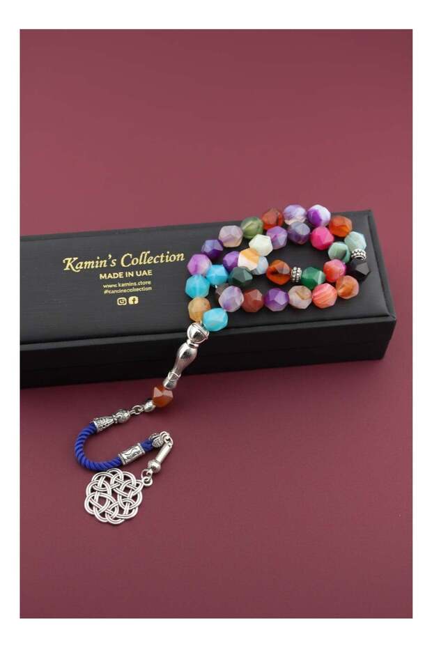 Multicolor Agate Prayer Beads