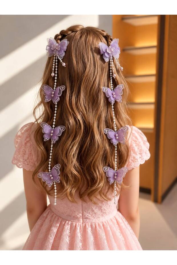 Pearl Waterfall Clasp with Butterfly Detail 1 Pair