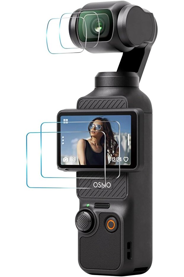 4PCS Tempered Glass Screen Protector Film Combo Compatible with DJI OSMO Pocket 3 Camera 2 S