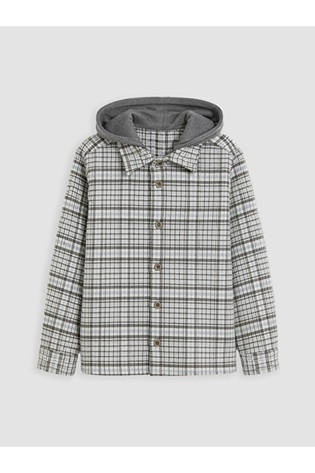 Rmz Gi̇yi̇m Farki̇yla Checkered Embroidered Boys' Shirt Jacket