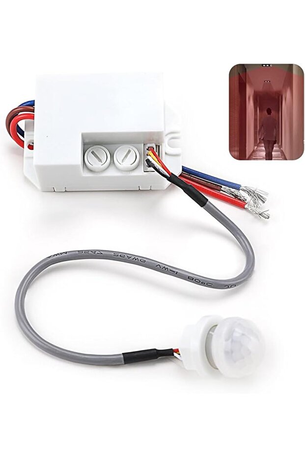 Mini PIR Sensor for Indoor Use, Ceiling Flush Mounted, Infrared Motion Detector with Adjustable Dela