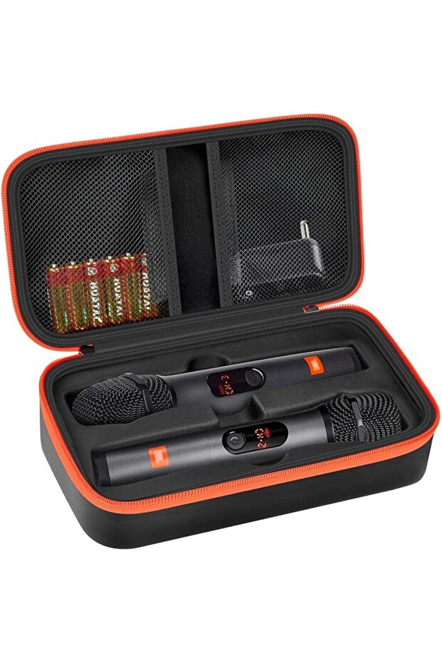 Wireless Microphone Case, Compatible with JBL Wireless Two Microphone System, Handheld Dual Mic Trav