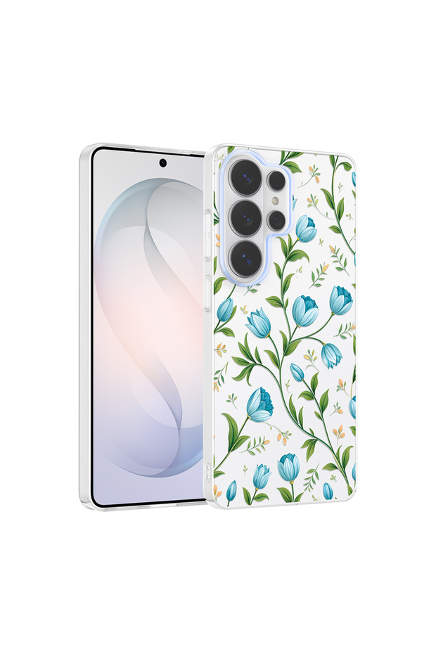 Galaxy S25 Ultra Case with Floral and Bow Pattern, Camera Raised Senk Premium