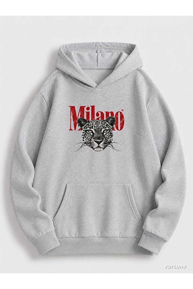 Milano Printed Oversized Unisex Hooded Sweatshirt