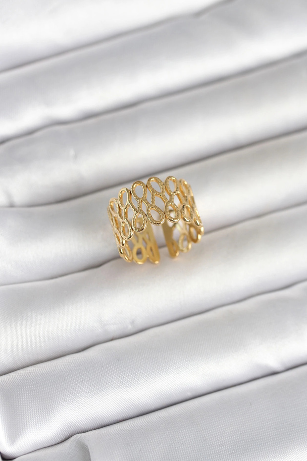 316L Steel Spiral Chain Model Women's Ring Tj-Byk4175