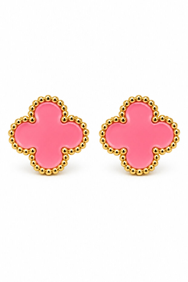 Stainless Steel Four-Leaf Clover Earrings – 1 cm Stud Earrings