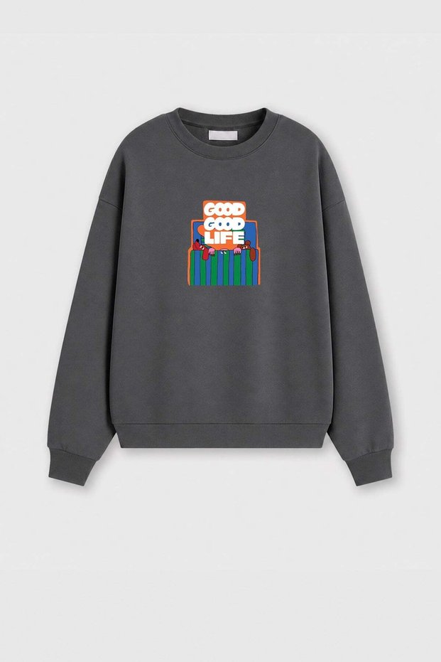 Women's Premium Fabric 3 Thread Raised Printed Sweatshirt