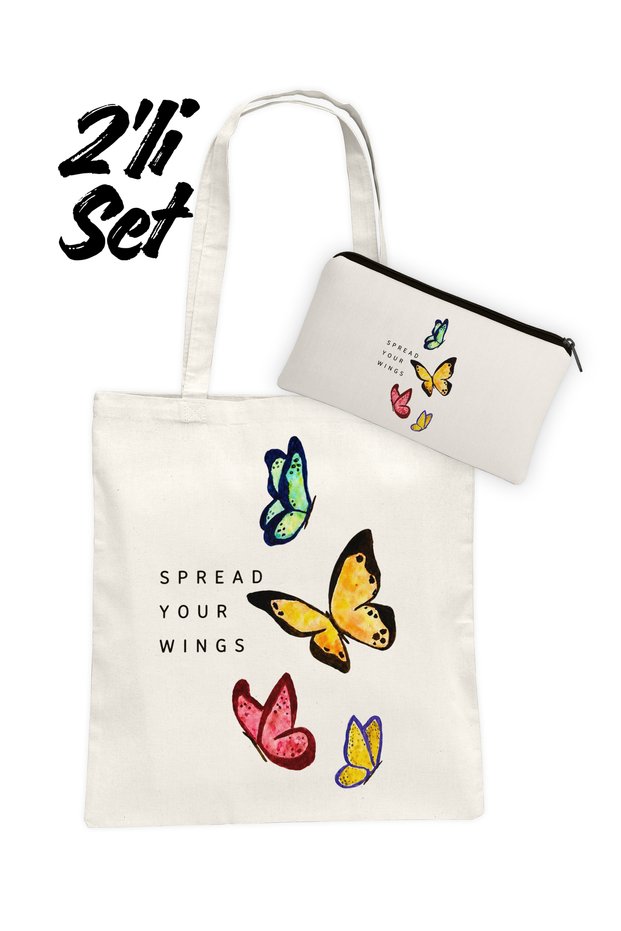 Spread Your Wings Bag and Pen Holder Set of 2