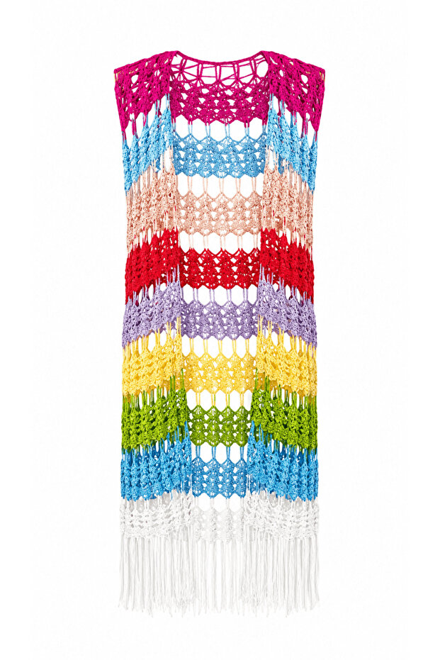 Hand Knitted Colorful Vest