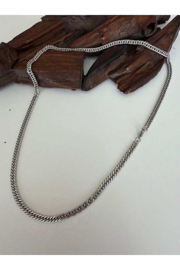 Top Segment Casual Shaved Steel Chain Necklace 55 cm Steel Chain Necklace Men's Steel Chain Necklace