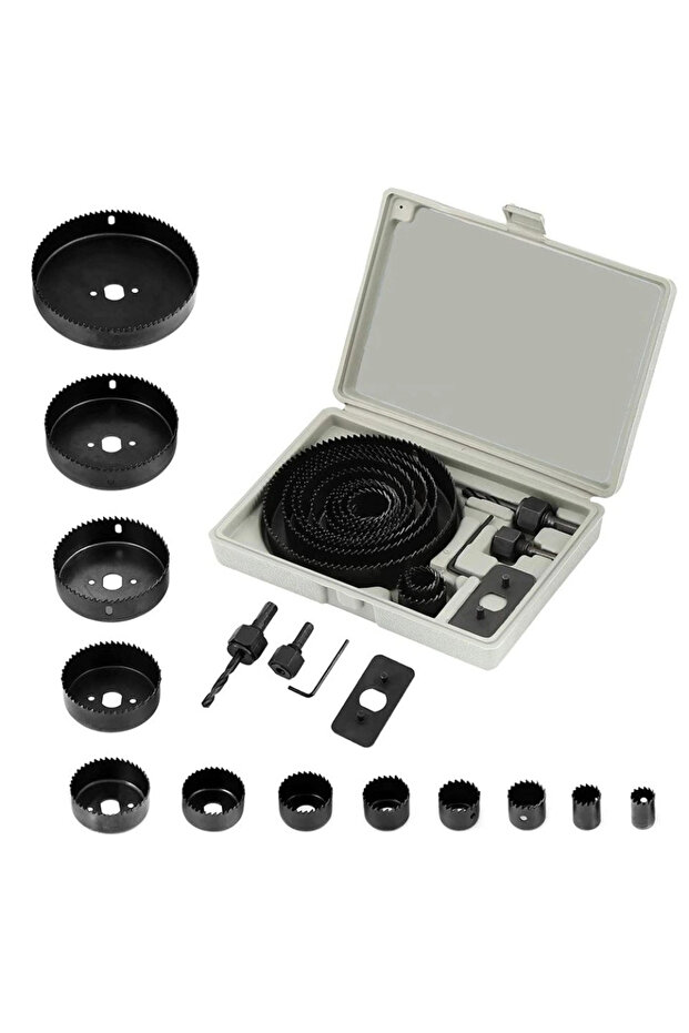 16 Piece Punch Set Wood Cutting Saw Drill Bit Set Drywall Ceiling Cutting