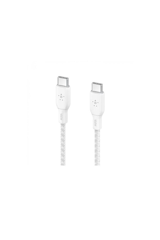 Belkin Usb-C to Usb-C Double Braided Nylon Cable, 100W Fast Charging, USB 2.0 Data Transfer, 2m Length, U Certified