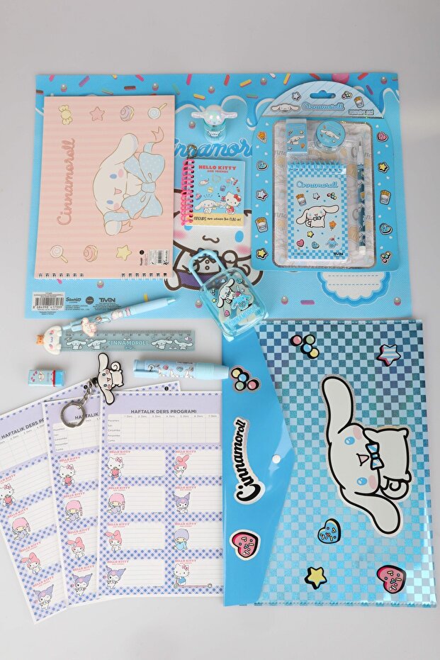 Sweet Bow Collection Licensed 21 Piece Stationery Set School Label, Drawing Notebook, Snap File