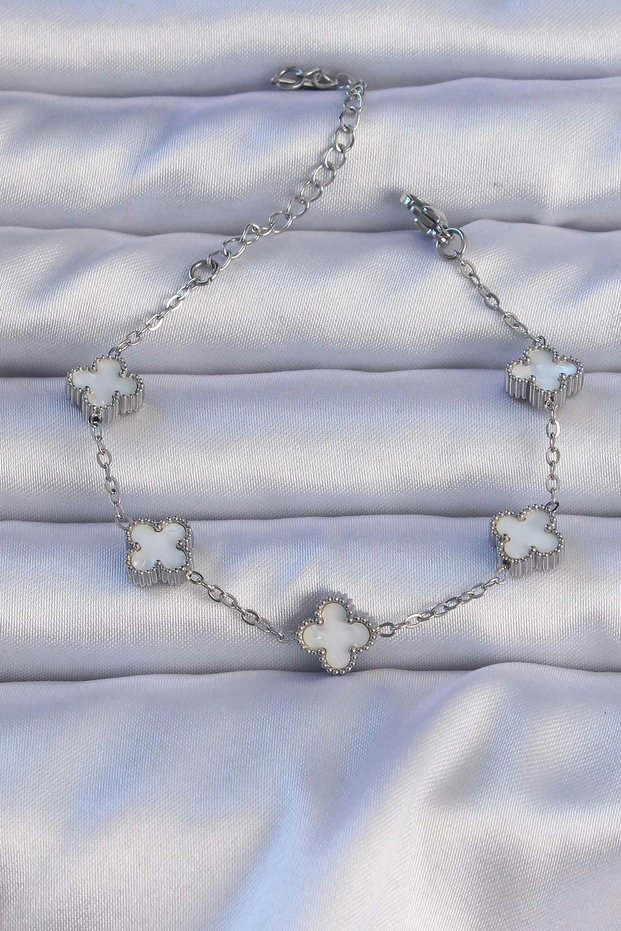 316L Steel Silver Color Pearlescent Baby Boy Clover Model Bracelet Tj-Bb6302