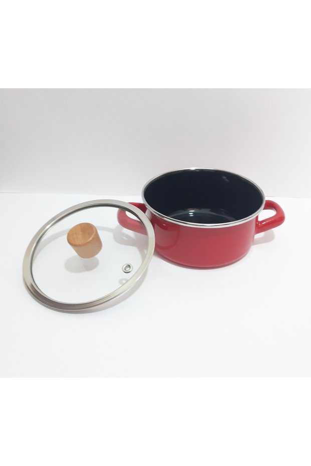 14 cm Enamel Colorful Pot 1100 ml Cooking Pot Enamel Storage Container