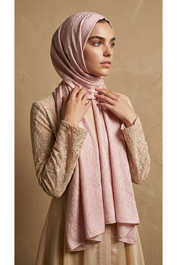 Chain Printed Naia Jacquard Shawl (60% Naia 40% Cotton)